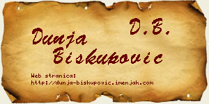 Dunja Biskupović vizit kartica
